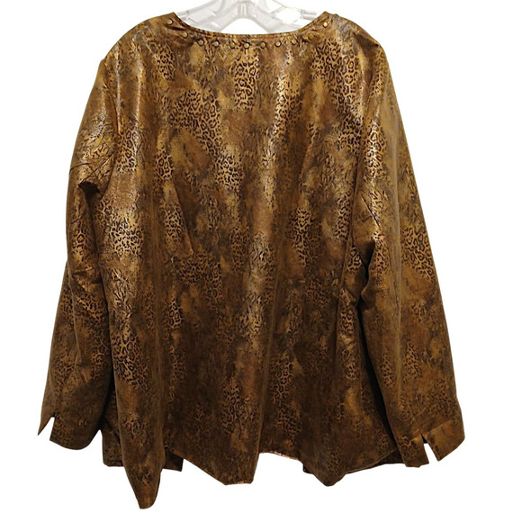 Isabel Hayley Special Occasion Jacket Plus Sz 2X Animal Print Golden Brown Party - Picture 2 of 16